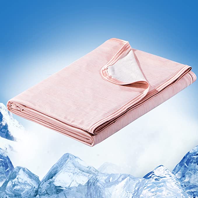 Marchpower Cooling Blanket, Japanese Arc-chill Q-MAX&gt;0.4 Cooling Fiber Summer Blankets, Double-sided Lightweight Cool Blanket Absorb Heat for Night Sweats Breathable and Skin-friendly -200x220cm,Pink