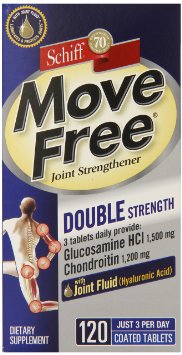 Move Free Double Strength Glucosamine Chondroitin and Hyaluronic Acid Joint Supplement 120 Count