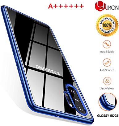 YUKON Galaxy Note 10 Plus Case/Galaxy Note 10 Plus 5G Case Crystal Clear Ultra-Thin Slim Fit Soft TPU Cover Compatible with Samsung Galaxy Note 10 Plus 6.8 inch, (Blue)