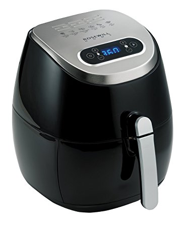 Rosewill Electric Digital Air Fryers 3.7 Quarts with LED Touch Display, 1400W Power, Timer and Temperature Control Frying w/ Low Fat, Oil Free, Black, RHAF-17001