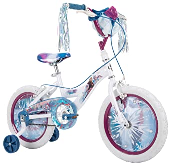 Huffy Frozen 2 Kid Bike, Training Wheels, Streamers & Basket Included, 16 inch, White