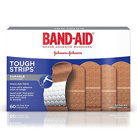 BAND-AID Brand Adhesive Bandages Tough Strip 60 ea (Pack of 2) WLM