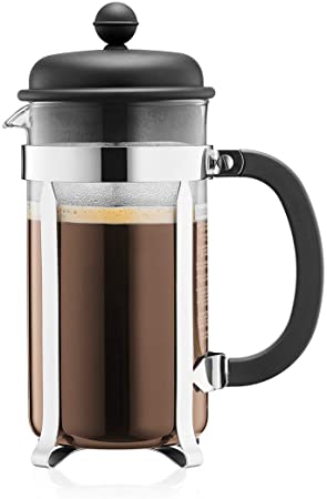 Bodum 1918-01 Caffettiera French Press Coffee Maker, Plastic Lid and Stainless Steel Frame, 8-Cup, 34-Ounce (Black)