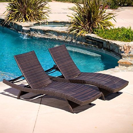 Lakeport Outdoor Adjustable Chaise Lounge Chair (set of 2)