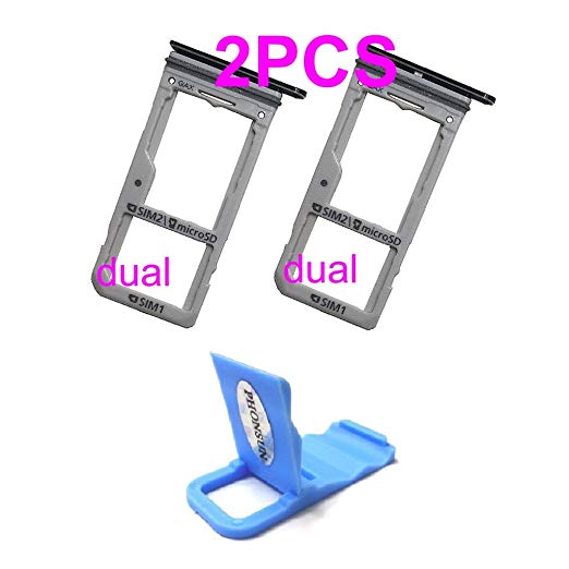 Dual Sim Card & Micro SD Holder Slot Tray Replacement for Samsung Galaxy S8 G950A G950V G950T G950P G950 / S8 Plus S8  G955A G955V G955T G955P G955   PHONSUN Portable Cellphone Holder