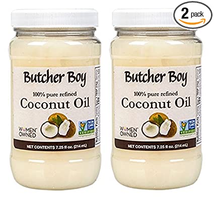 Butcher Boy Coconut Oil | 100% Pure Refined | 7.25 fl oz | 2 Pack