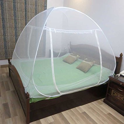 Healthgenie Mosquito Net Double Bed foldable with Patch, white