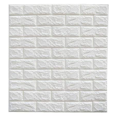 Masione 3D Wallpaper Wall Panels Self-Adhesive Peel and Stick Real Bricks Effect Wall Tiles for TV Walls Sofa Background Bedroom Kitchen Living Room Home Wall Decor 232.52 sq.ft 40Packs