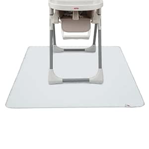 Nuby High Chair Square Floor Mat - Waterproof and Clear Floor Mat - Protects Floor from Spills and Messes - 49.5" x 49.5"