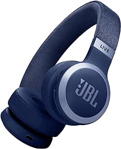 JBL Live 670NC - Wireless On-Ear Headphones with Adaptive Noise Cancelling with Smart Ambient, Up to 65H Battery Life with Speed Charge, Lightweight, Comfortable and Foldable Design (Blue)