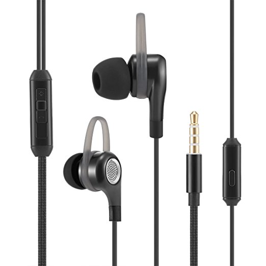 Mbylxk M16 In Ear Headphones Earphones Earbuds Headset with Apple iOS Android Compatible Microphone(Black1)