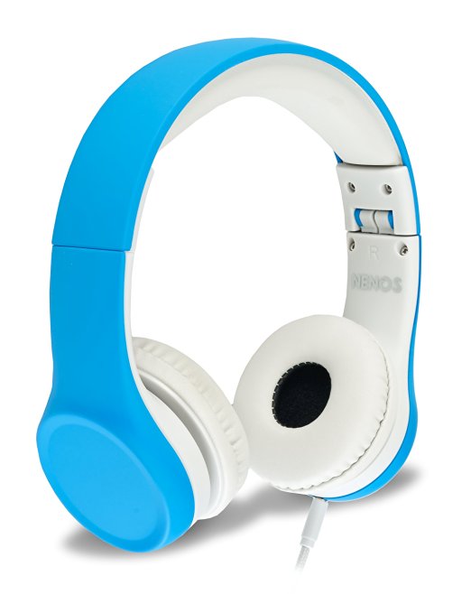 Nenos Wired Headphones Kids Headset Children's Headphones Over Ear Headphones Kids Computer Volume Limited Headphones Share Port Connection Foldable (Blue)