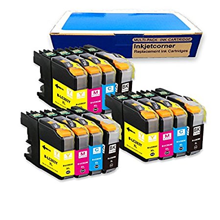 Inkjetcorner 12 Pack Replacement Ink Cartridges with Version 3 chipset for Brother LC203 MFC-J460DW MFC-J480DW MFC-J485DW MFC-J680DW MFC-J880DW MFC-J885DW