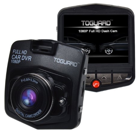 Black TOGUARD 2.46" LCD Full HD 1080P Dashcam Car Dvr Camera,Novatek NT96220,G-sensor,Parking Monitor,Motion Detection,Loop Recording,Night Vision