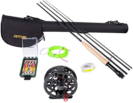 Goture Fly Fishing Rod Reel Combos//CNC-Machined Aluminum Alloy Fly Reel//with Lightweight Ultra-Portable Fly Rod Aluminum Alloy Fly Reel Fly Line Fly Backing Line