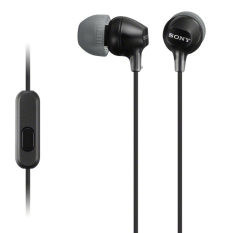 Sony MDREX15AP Fashion Color EX Series Earbud Headset with Mic (Black)