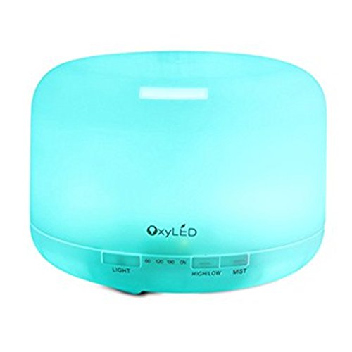 Valentines Day Decoration Gifts for Her OxyLED 500ml Ultrasonic Cool Mist Humidifier Aroma Diffuser Aromatherapy Essential Oil Diffuser 7 Color Changing LED Nightlights With Quiet Operation