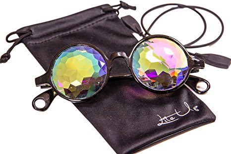 Kaleidoscope Real Crystal Prism Glasses BUNDLE From "Lite Up" Flat Back LIGHTER WEIGHT Frame For Raves MANY COLORS - Portal Effects