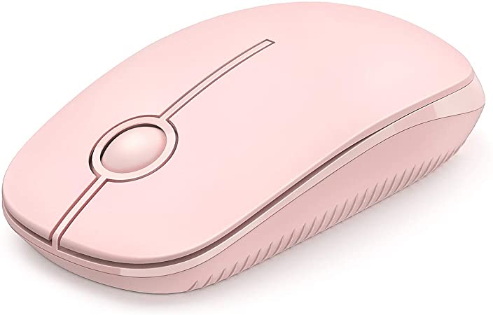 Jelly Comb 2.4G Slim Wireless Mouse with Nano Receiver, Less Noise, Portable Mobile Optical Mice for Notebook, PC, Laptop, Computer MS001 (Pink)