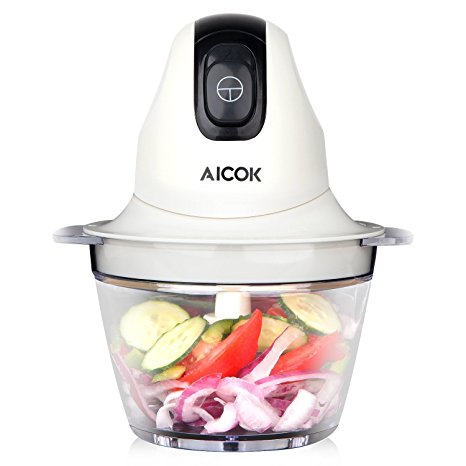 Aicok Food Processor Electric Onion Chopper Compact and Powerful Salsa Maker with 4.5-Cup BPA Free Bowl, 250W