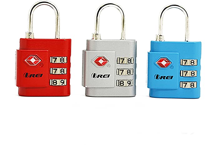 OREI TSA Approved Luggage Locks Set - Combination Travel Lock Quality (3 Pack)