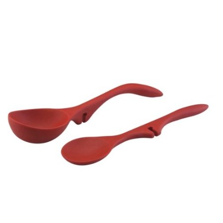 Rachael Ray Tools 2-Piece Lazy Spoon & Lazy Ladle Set, Red