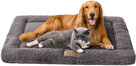 Love's cabin Self Warming Dog Crate Pad - 30/35/41 Dog Beds for Large Medium Small Dogs and Cats Pets Washable Dog Crate Mat & Dog Kennel Pad
