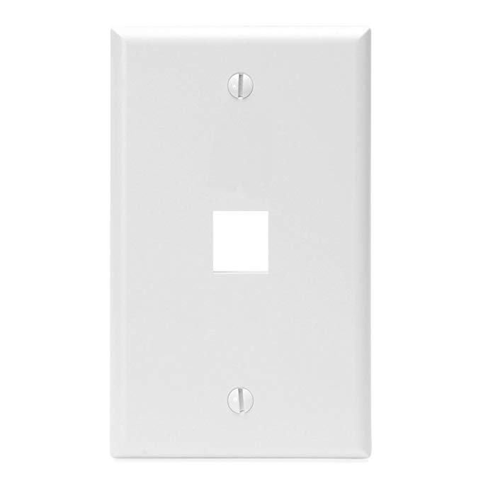 Leviton 41080-1WP 1-Port QuickPort Wall Plate, White