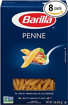 Barilla Penne Pasta, 16 Ounce (Pack of 8)