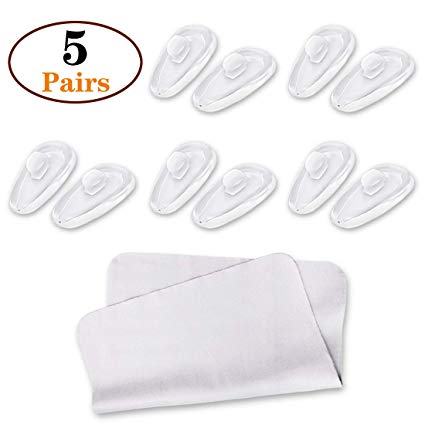 Push-in Eyeglass Nose Pads, PTSLKHN 5 Pairs 15mm Soft Silicone Air Chamber Eyeglasses Nose Pads