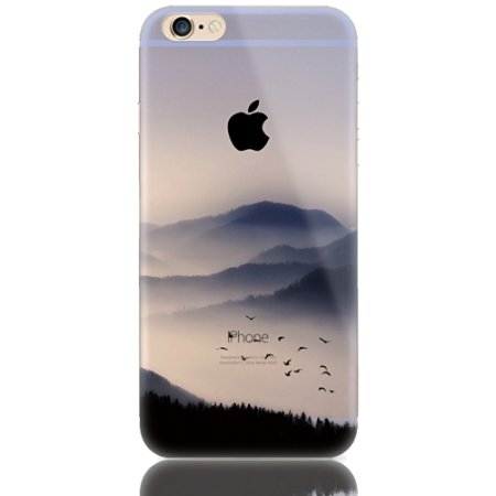 iPhone 6,iphone 6S 4.7" Case,Sunroyal TPU Soft Thin Dustproof Crystal Protective Bumper Back-Natural Mountain Forest Bird View Glass Screen Protector Sensitive Metal Touchscreen Pen