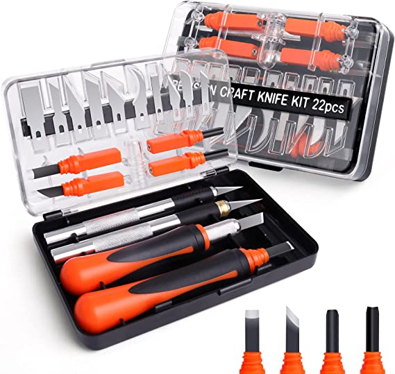 DIYSELF 22 Pack Craft Knife Set with Case | Exacto Knife for Crafting | Hobby Knife | Exacto Knives | Precision Knife | Exactly Knife | Craft Knife Set | Hobby Knife Set | Exacting Knife