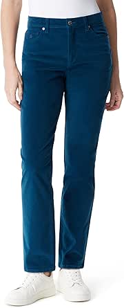 Gloria Vanderbilt Women's Amanda Corduroy High Rise Straight Leg Pant Standard