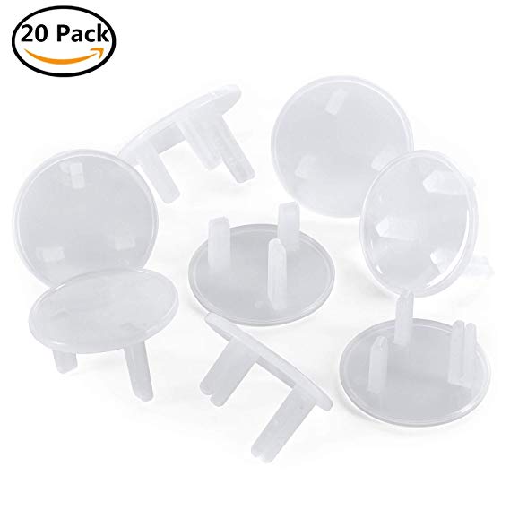 Plug Socket Covers 20pcs, Baby Child Proof Home Safety Socket Protectors Guards Clear