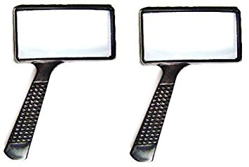 MAGNIFYING GLASS 4x Rectangular Lens -- TWO PACK