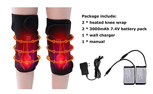 AWOEZ Rechargeable Lithium Battery Heated Knee Pad Knee Heat Theraoy Wrap