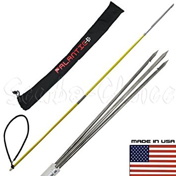 Scuba Choice 5' Travel Spearfishing Two-Piece Fiber Glass Pole Spear 3 Prong Barb Paralyzer and Bag