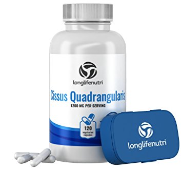 Cissus Quadrangularis Extract | 120 Vegetarian Capsules | Supplement for Rebuild Joint and Tendon Support | Reduces Pain | Promotes Bones Structure Plus Cartilage Ligament Repair | 1200 mg Powder Pill