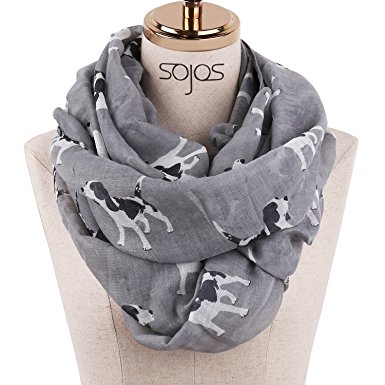 SOJOS Womens Fashion Pattern Premium Soft Lightweight Loop Infinity Scarf SC311