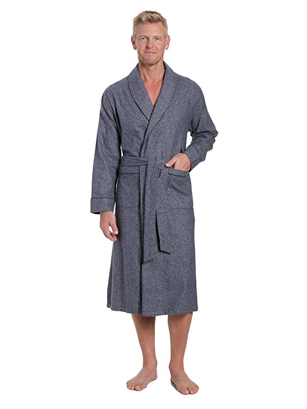 Noble Mount Mens Premium 100% Cotton Flannel Robe