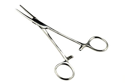 SE 655FS 5-1/2" Self Locking Straight Forceps, Stainless Steel