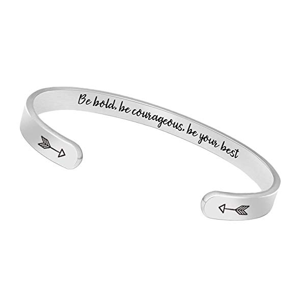 Inspirational Bracelets for Women Birthday Gifts Cuff Bangle Friendship Mantra Jewelry Come Gift Box