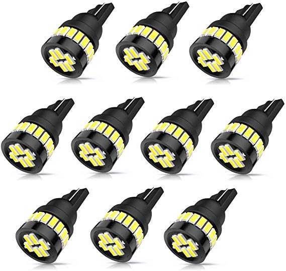 SEALIGHT 194 LED Bulb 6500K White 168 T10 2825 W5W SMD 3014 Chipsets Non-Polarity LED Replacement for Car Interior Dome Map Courtesy License Plate Lights