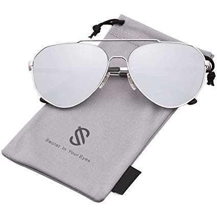 SOJOS Oversized Aviator Sunglasses Mirrored Flat Lens for Men Women UV400 SJ1083