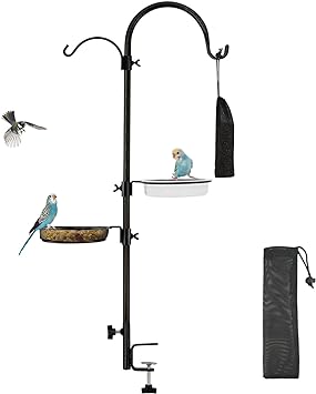 Deck Hook Bird Feeder Pole Porch Multi Hook Bird Feeding Station Kit Multi Feeder Hanging Kit Premium Bird Bath for Attracting Wild Birds Planter Hanger