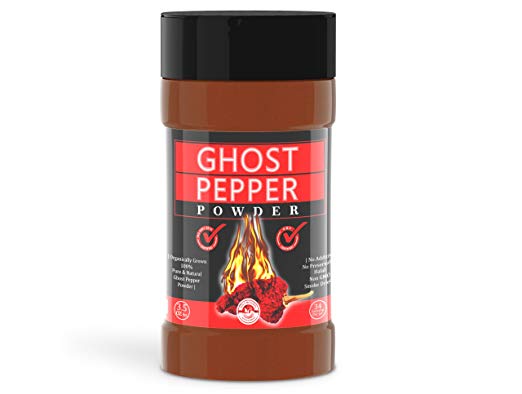 100% Pure & Raw Smoked Ghost Pepper Powder by Holy Natural, Organically Grown - 3.5 Oz