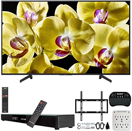 Sony XBR-75X800G 75-inch 4K Ultra HD LED Smart TV (2019) Bundle with Deco Gear 31-inch Sound Bar, Deco Mount Flat Wall Mount Kit, Deco Gear Wireless Keyboard, 6-Outlet Surge Adapter with Night Light