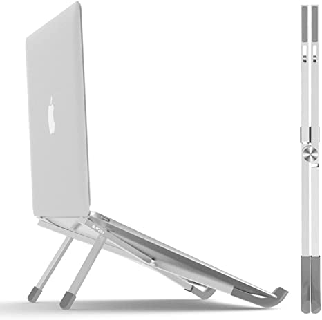 BoYata Laptop Stand, Foldable Lightweight Laptop Riser Tablet Stand, Portable Ventilated Desktop Laptop Holder for MacBook Pro/Air, Notebook and Other 11-15.6inch Laptop PC or Tablet