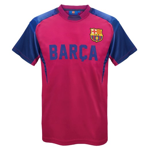FC Barcelona Official Soccer Gift Mens Poly Training Kit T-Shirt