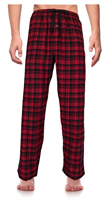 Robes King RK Classical Sleepwear Men’s 100% Cotton Flannel Pajama Pants,